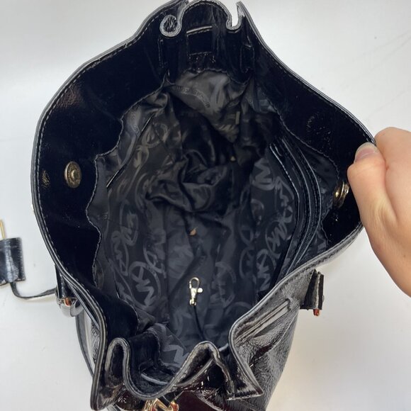 Michael Kors Hamilton Large Saffiano Leather Bag Golden Padlock & Key Black - Picture 10 of 14